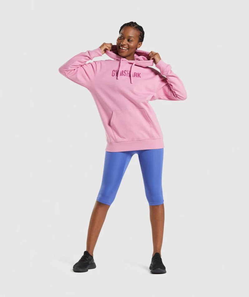 Women's Gymshark Apollo Oversized Hoodie Pink | NZ 1QCRBG